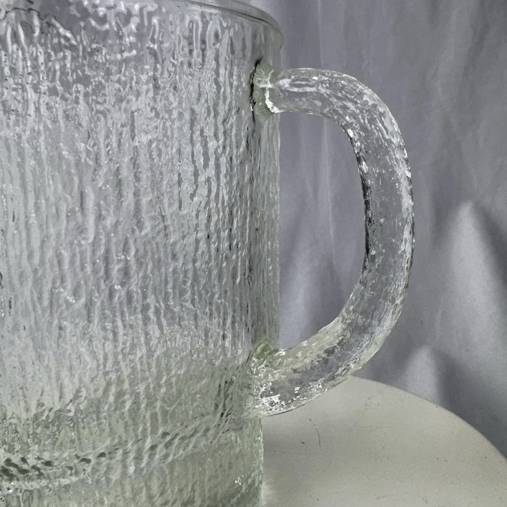 Old Indiana Clear Glass Tree Bark Ice Pattern Vintage 8